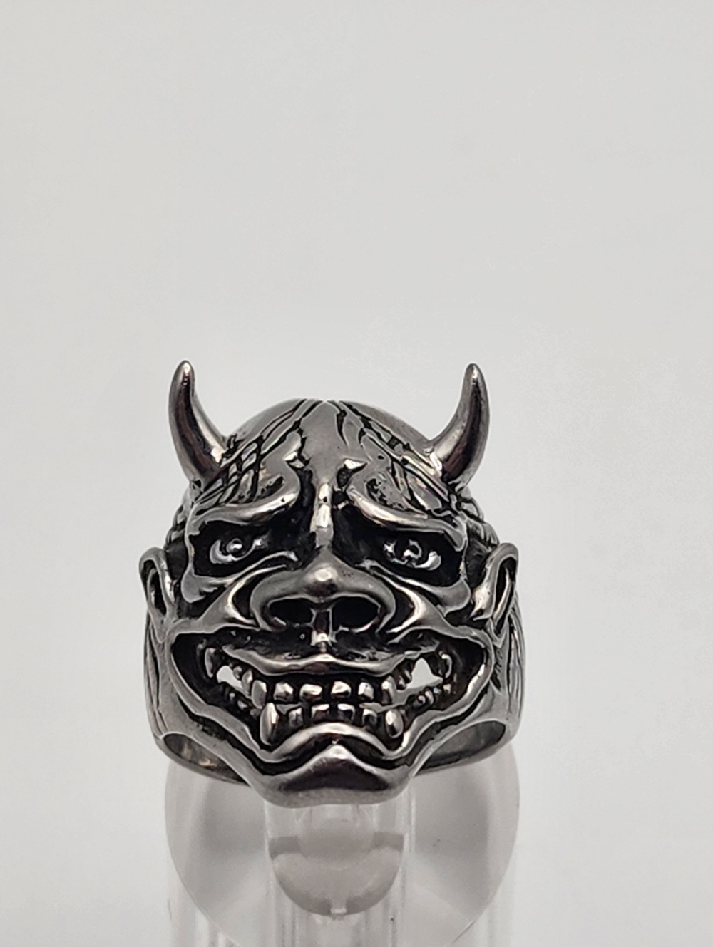 Silver Tone Hannya Mask Ring (12.5)